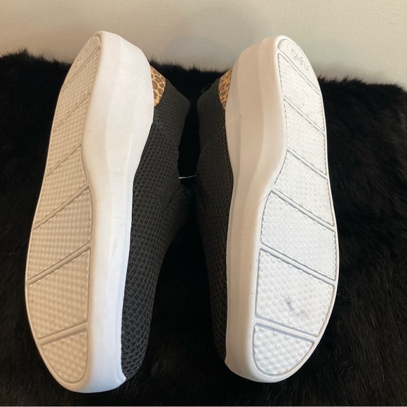 RYKA Sz 9.5W Surround Fit Slip  On Chunky Heel Canvas Animal Print Zipper Shoes - Picture 10 of 12